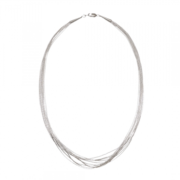 Liquid silver N1016 10 rows necklace - Harpo Paris