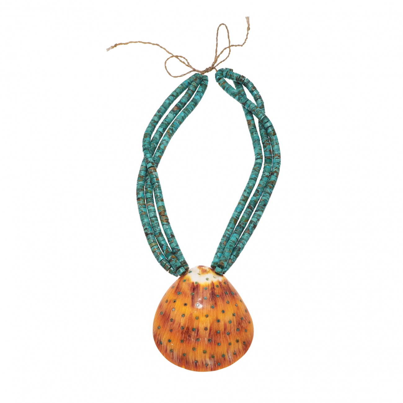 Collier Pueblo turquoises et coquillage CO208 - Harpo Paris