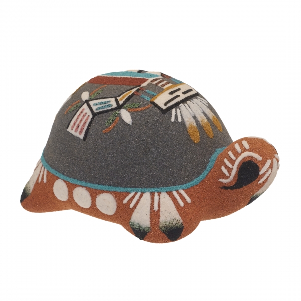 Turtle pottery DECO150 in clay and sand painting - Harpo Paris
