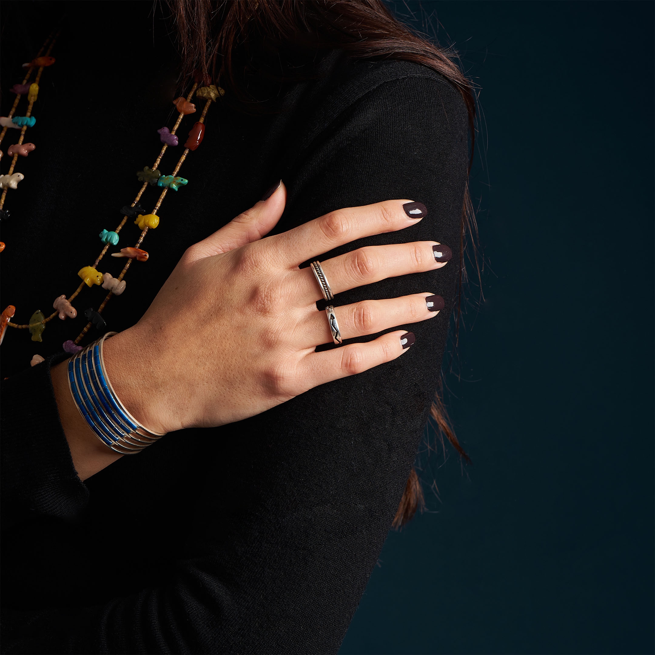 Navajo ring with a silver twist, BAw40 - Harpo Paris