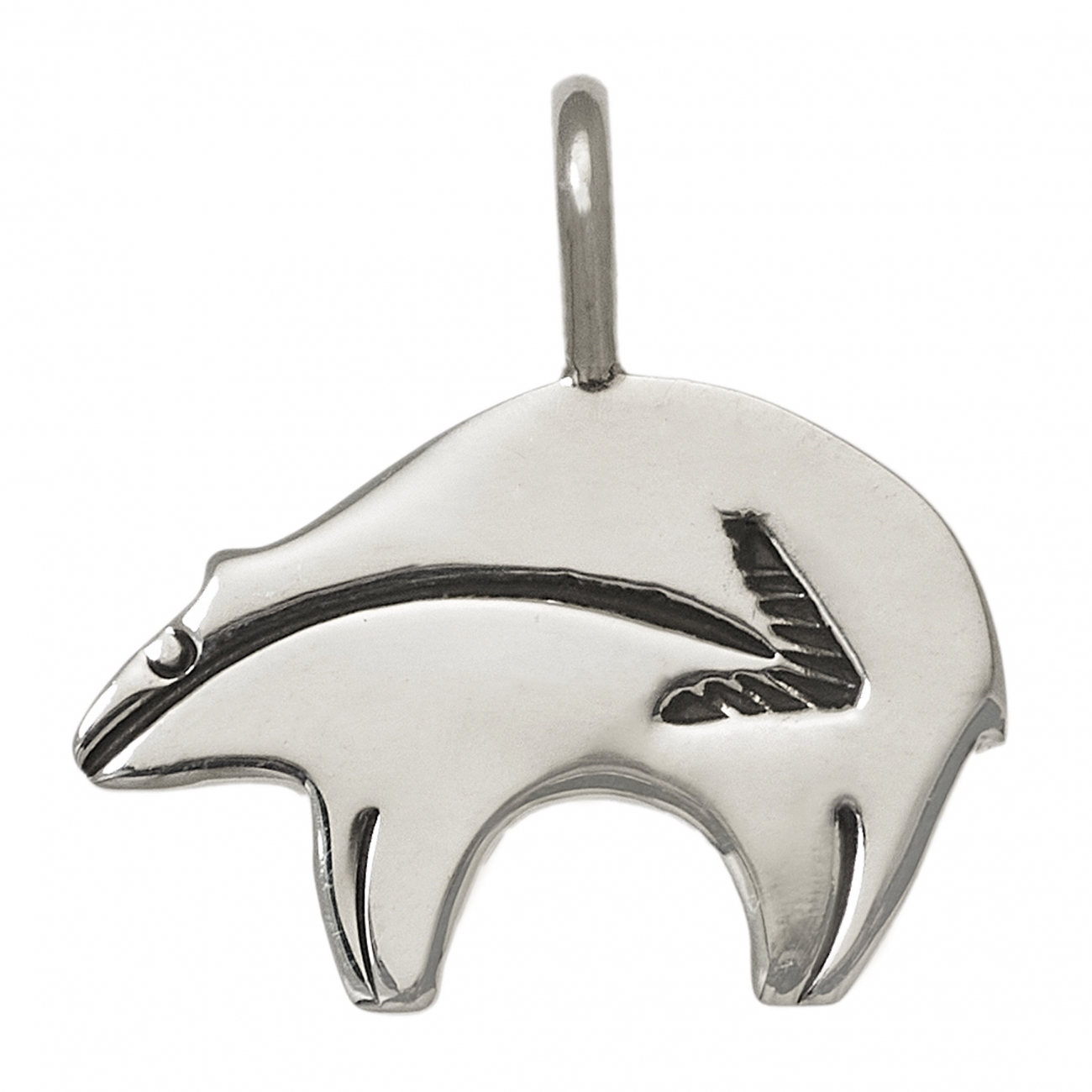 Navajo pendant PE436 bear in silver - Harpo Paris