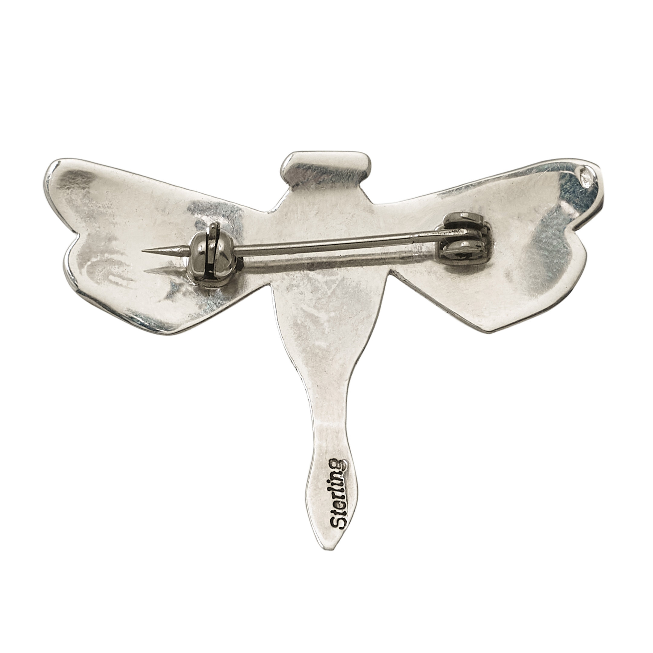 Broche Navajo BRO74, libellule en argent massif - Harpo Paris