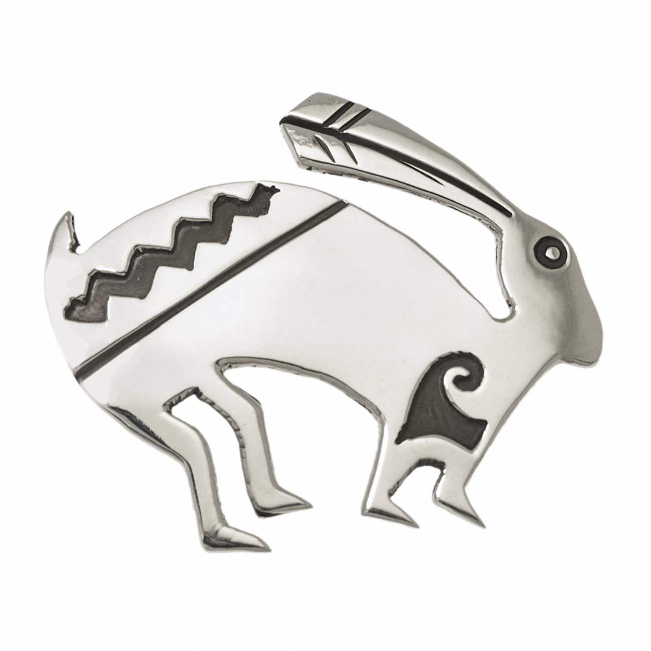 BRO77 Navajo brooch, silver hare - Harpo Paris