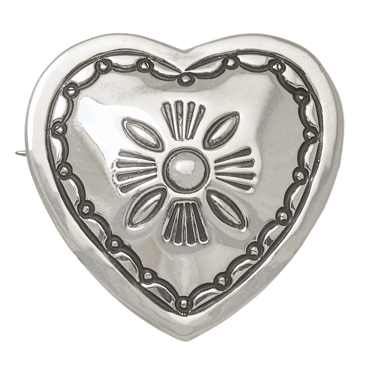 Silver heart brooch BRO83 - Harpo Paris