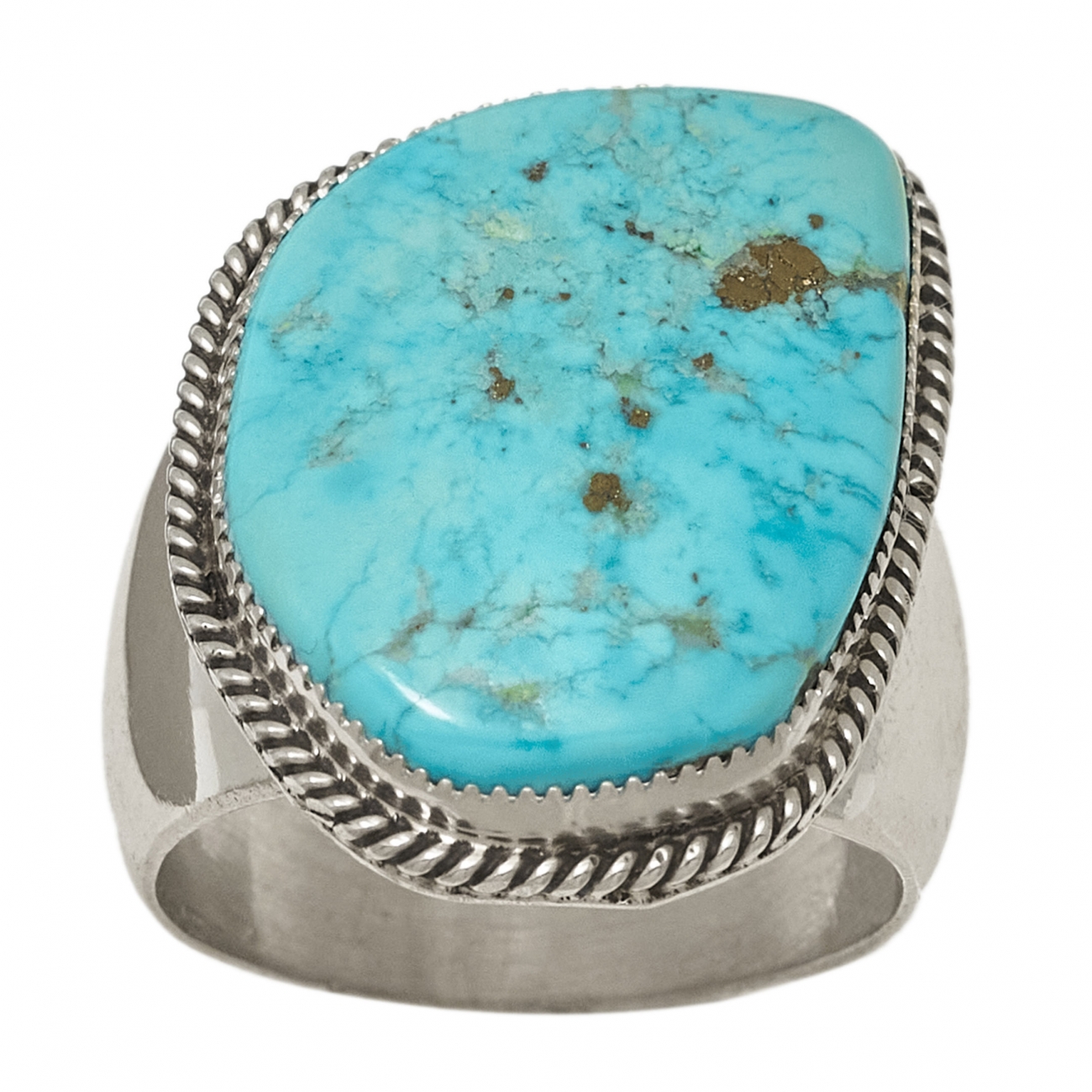 Men ring BA1305 in turquoise and silver - Harpo Paris