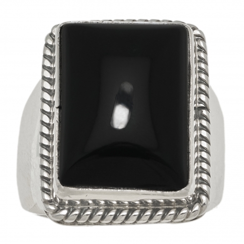 Onyx and silver ring for men BA1306 - Harpo Paris