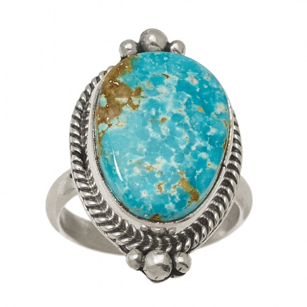 Turquoise and silver ring BA1311 for women - Harpo Paris