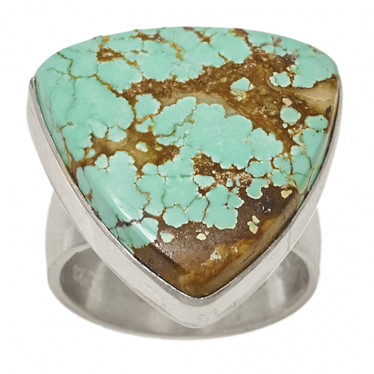 Navajo ring in Number 8 turquoise and silver - Harpo Paris