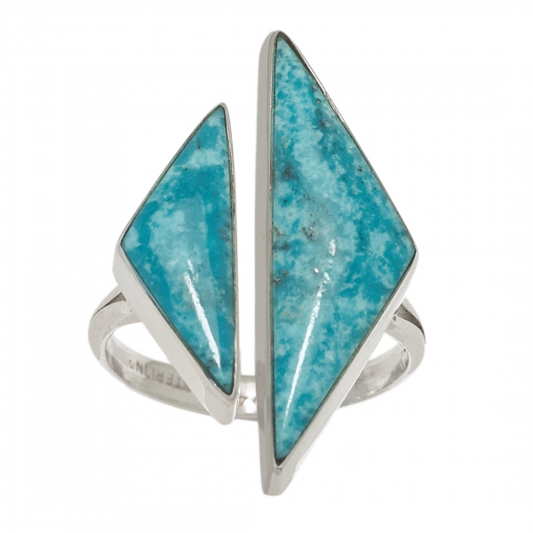 Women turquoise and silver ring BA1296 - Harpo Paris