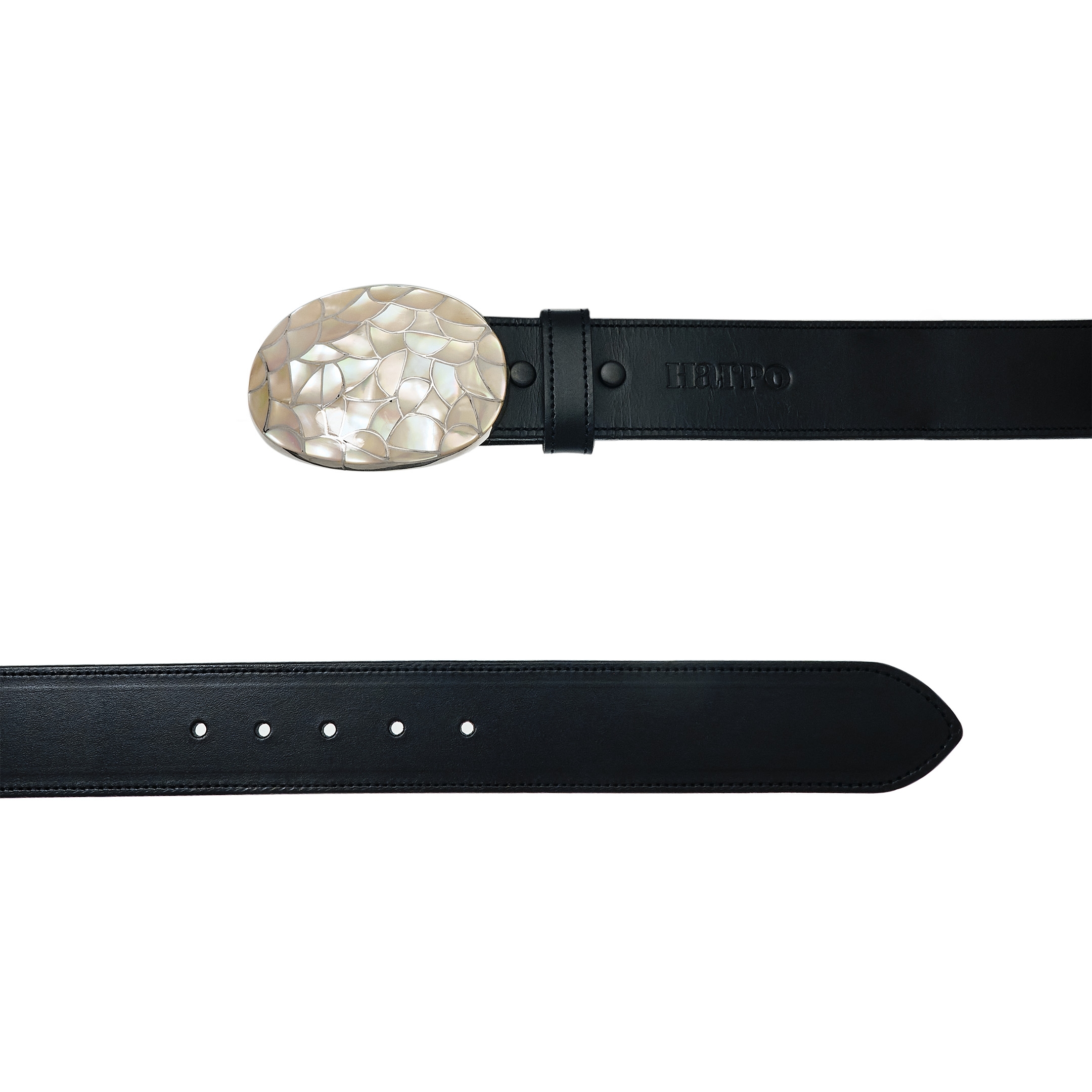 BK67 mother of pearl and silver belt buckle - Harpo Paris