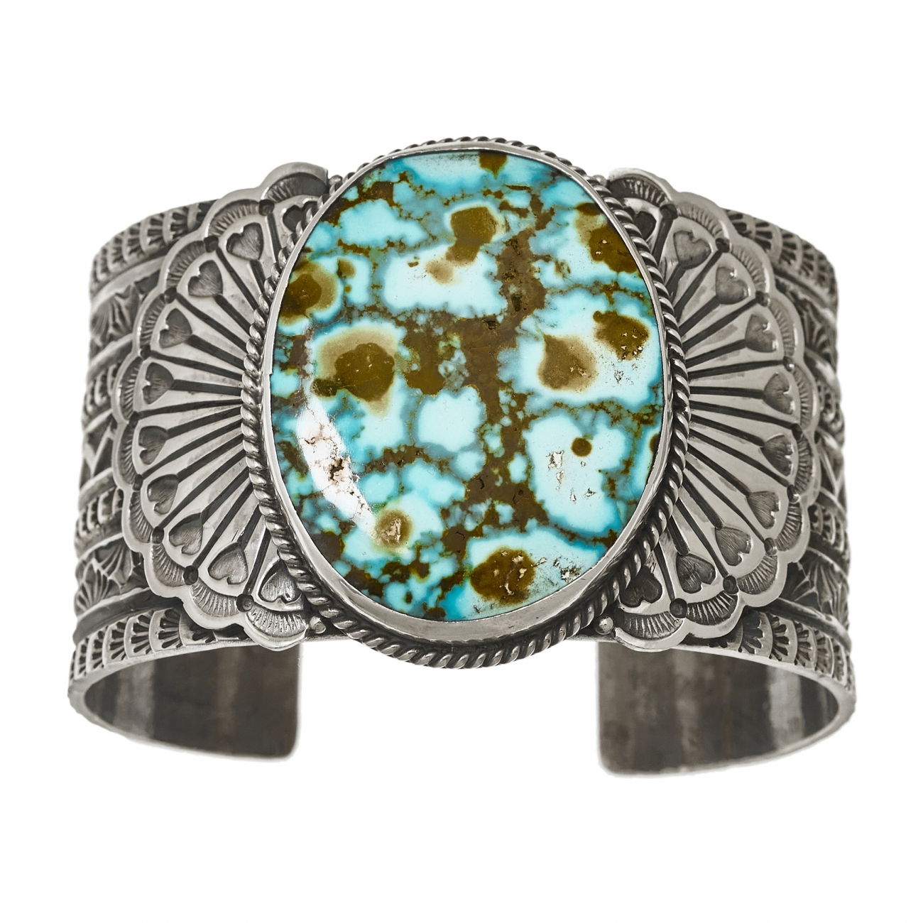 Women cuff bracelet BR778 in turquoise and silver - Harpo Paris