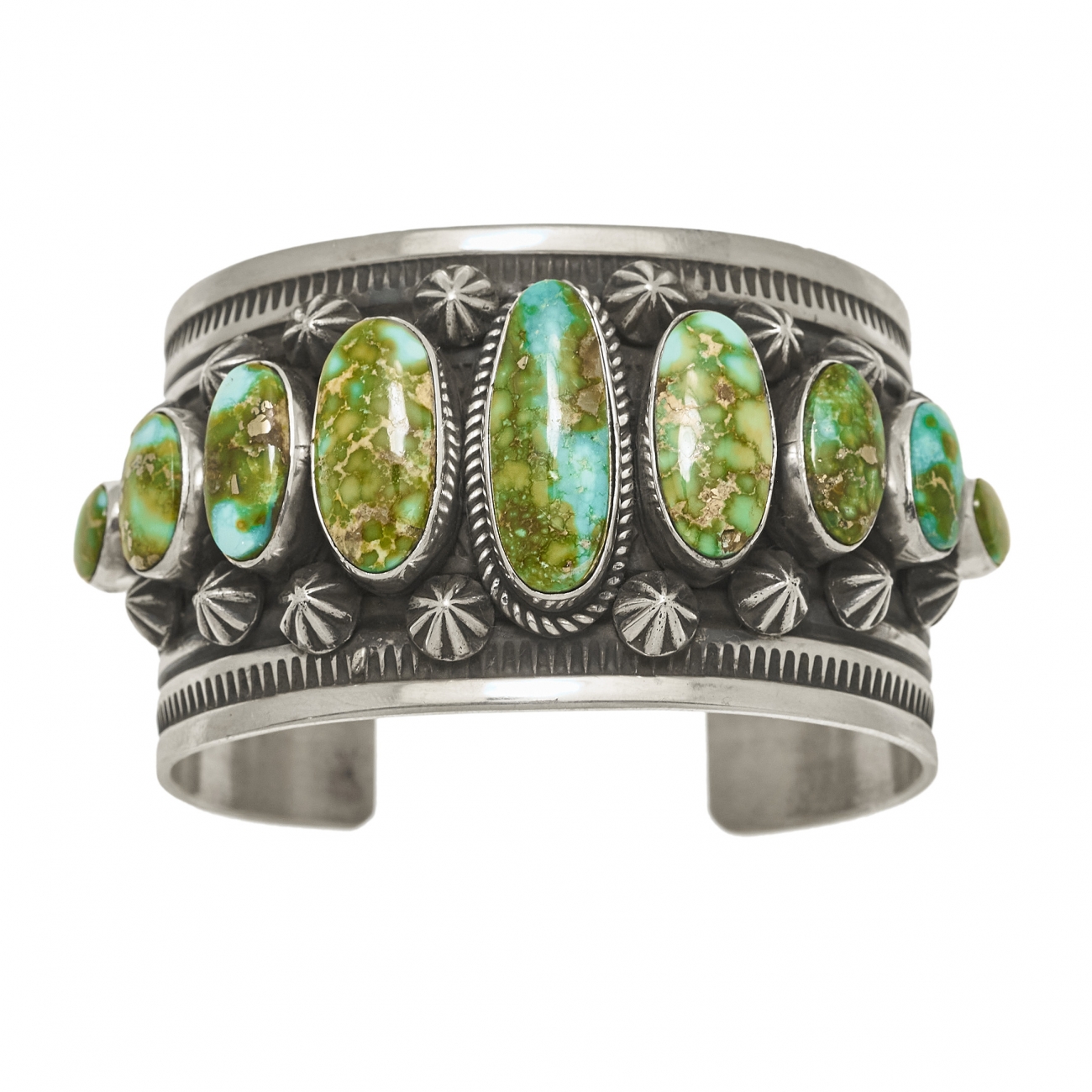 Turquoise and silver cuff bracelet BR789 - Harpo Paris