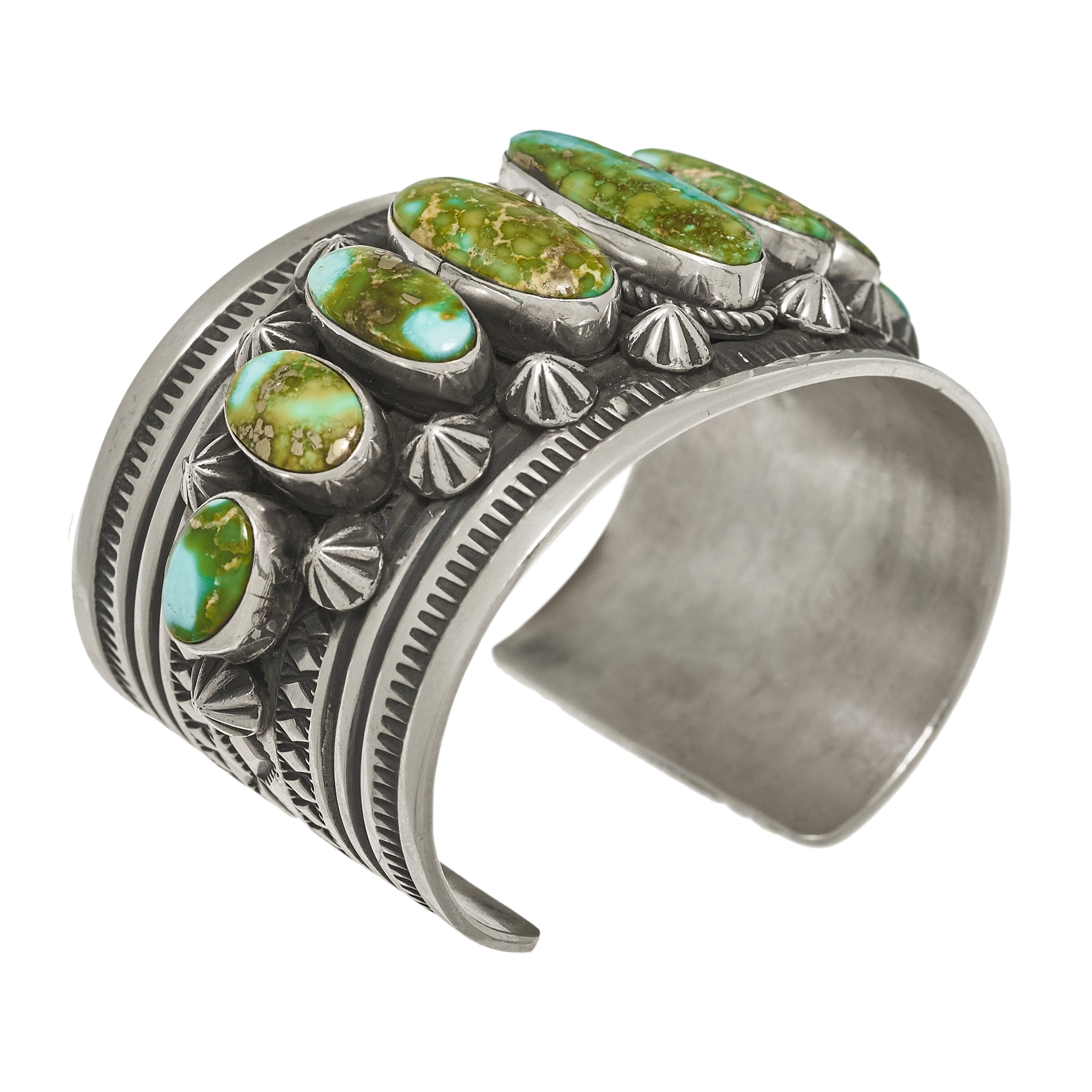 Bracelet manchette pour femme en turquoises et argent - Harpo Paris