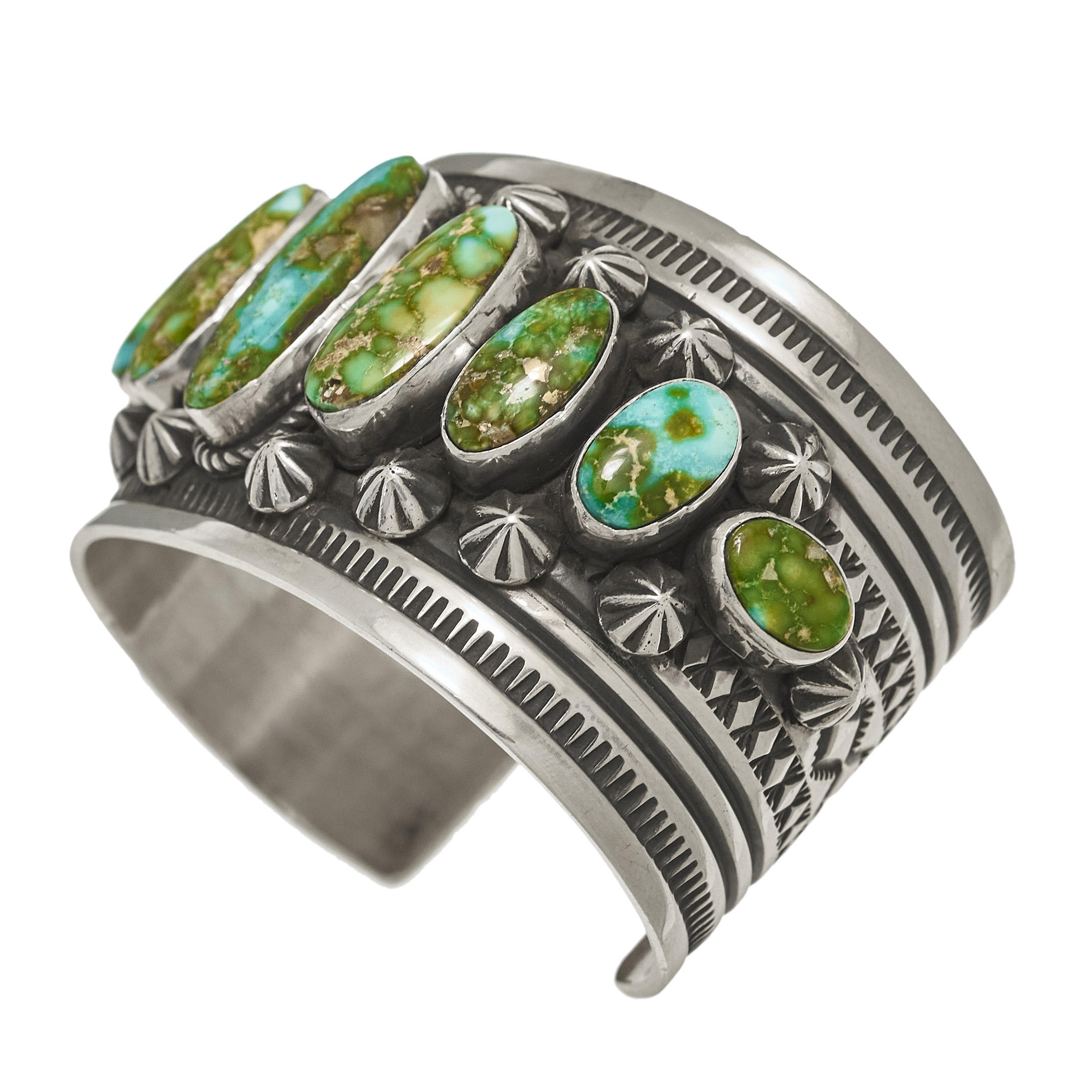Turquoise and silver cuff bracelet BR789 - Harpo Paris