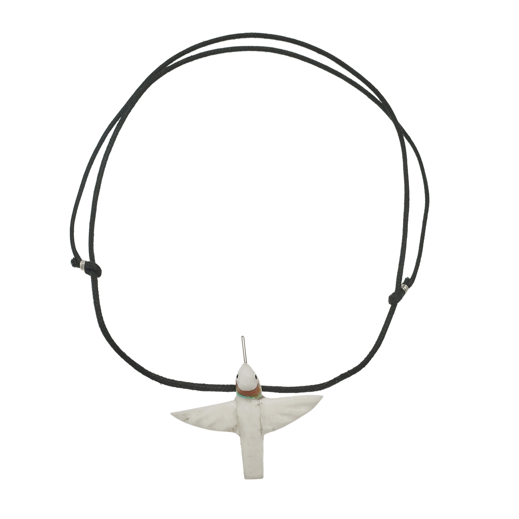 Pueblo fetish pendant, hummingbird in turquoise, PE440 - Harpo Paris