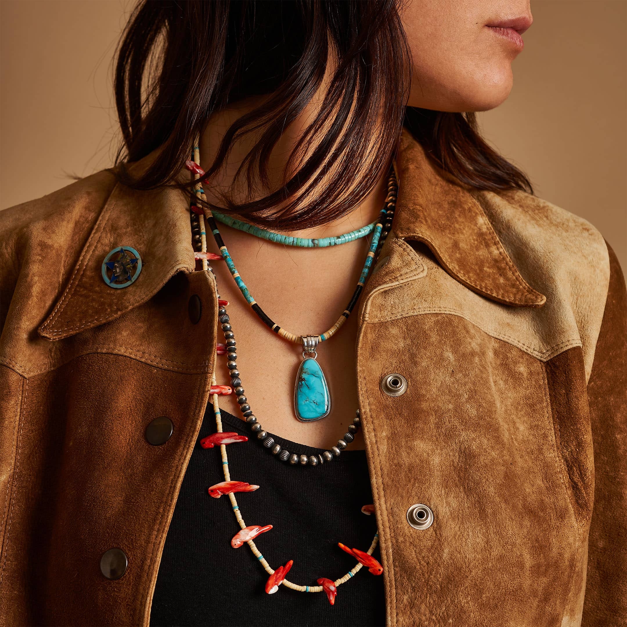 Fetish necklace with spiny oyster necklace COFE26 - Harpo Paris