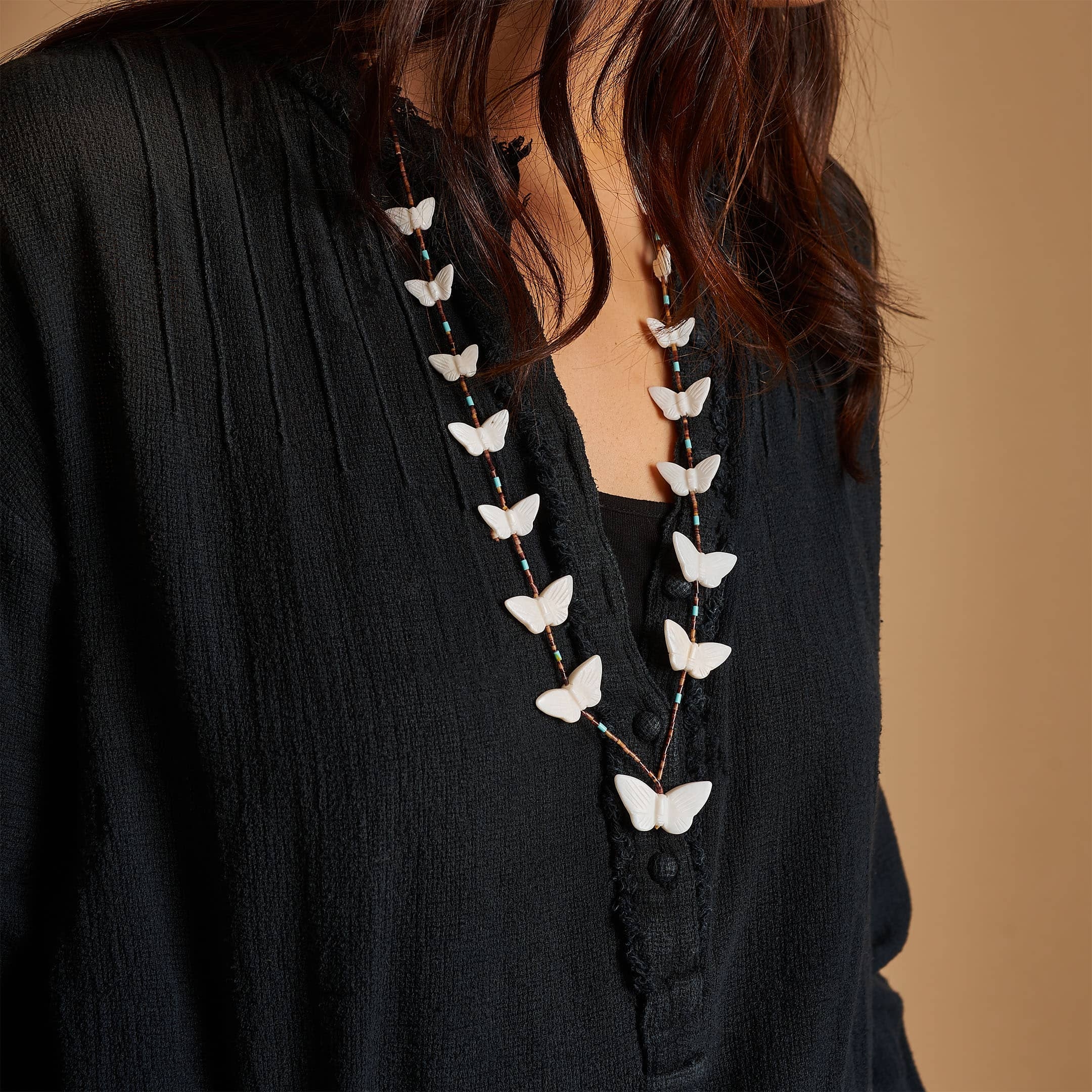 Butterflies fetish necklace COFEw31 -  Harpo Paris