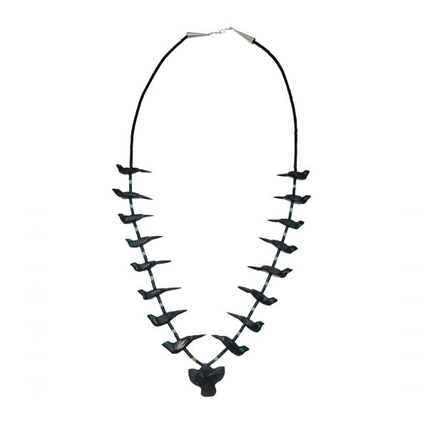 Fetish necklace COFEw32 black birds - Harpo Paris