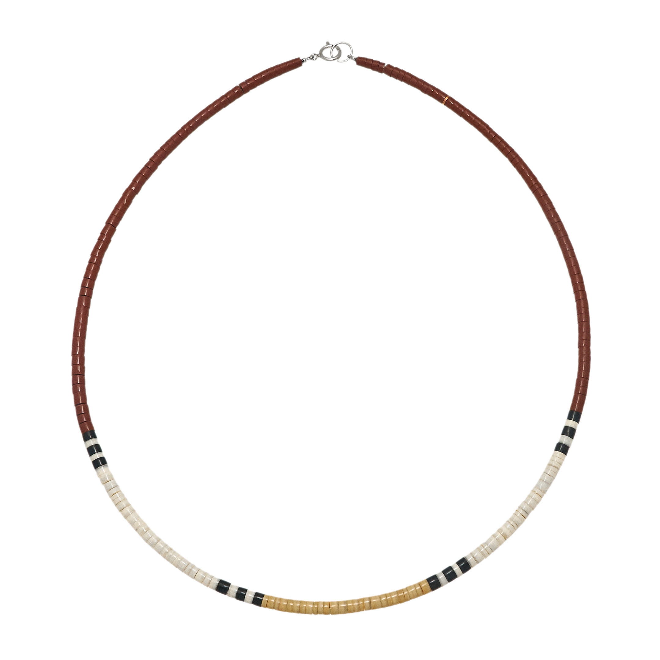 Collier Pueblo COP14 en perles heishi turquoise et coquillage - Harpo Paris