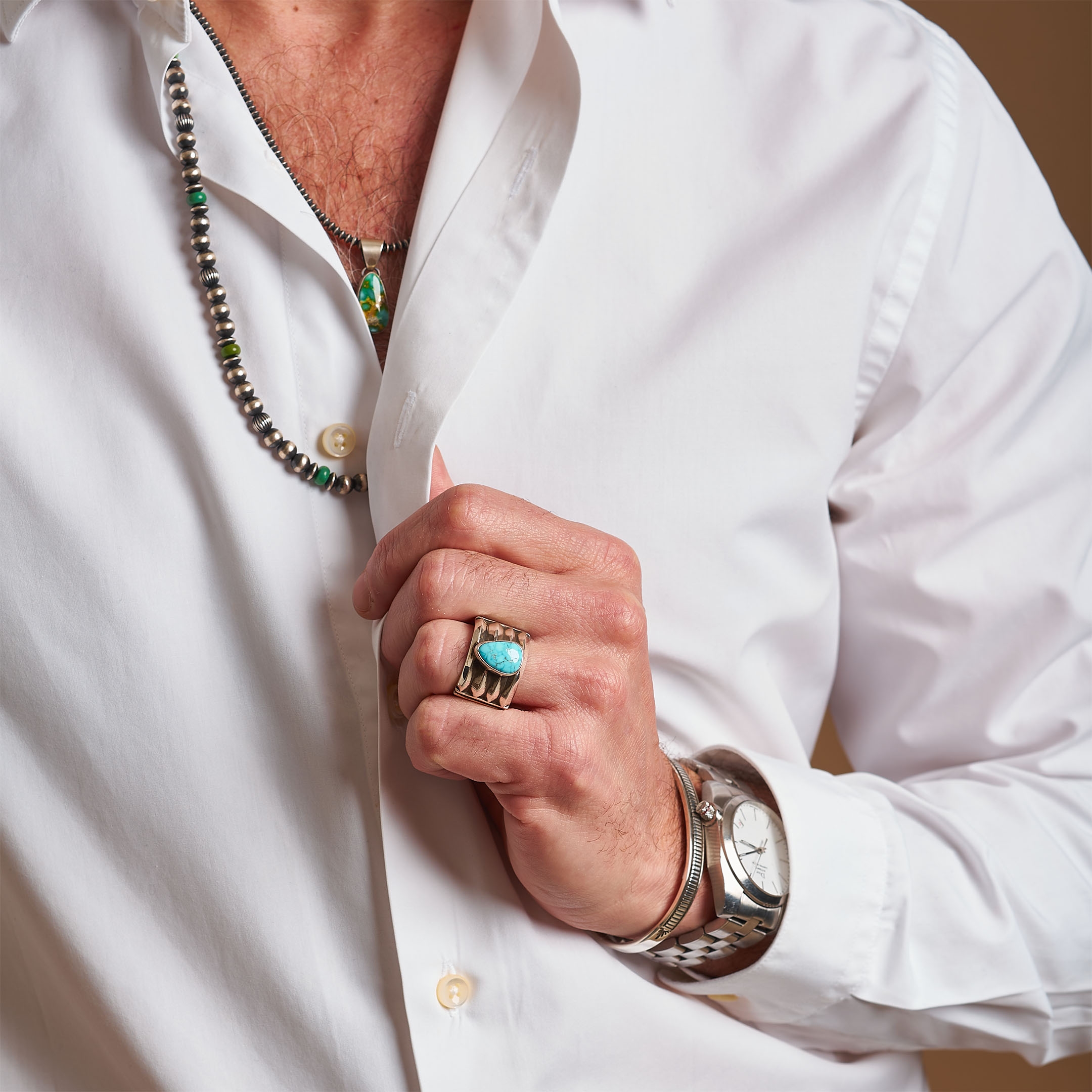 Navajo ring BA1251 in turquoise and silver - Harpo Paris