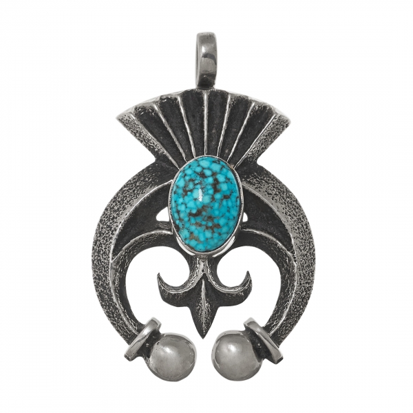 Naja pendant PE448 in turquoise and silver - Harpo Paris