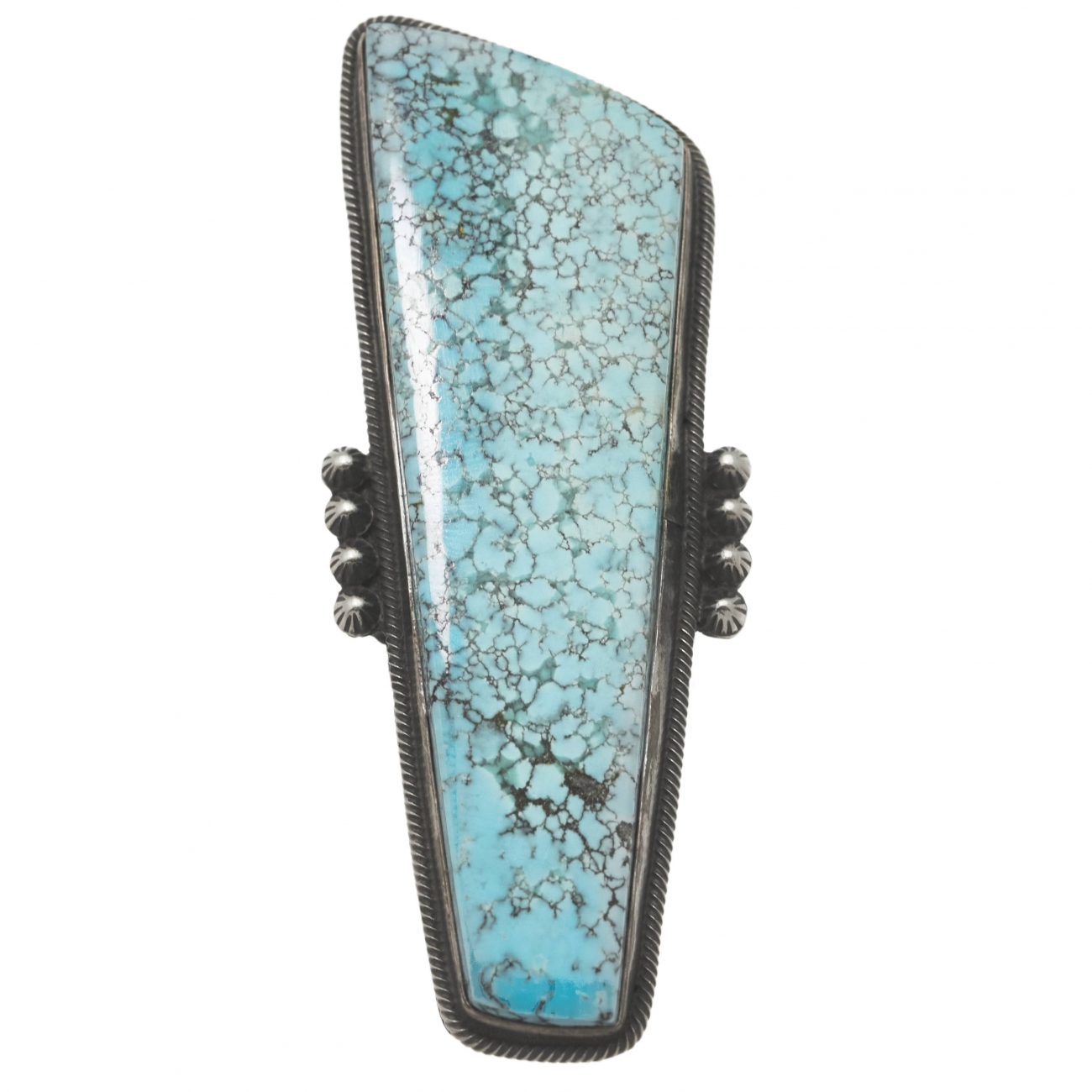 Navajo turquoise ring BA1328 in Dry Creek turquoise and mat silver - Harpo Paris