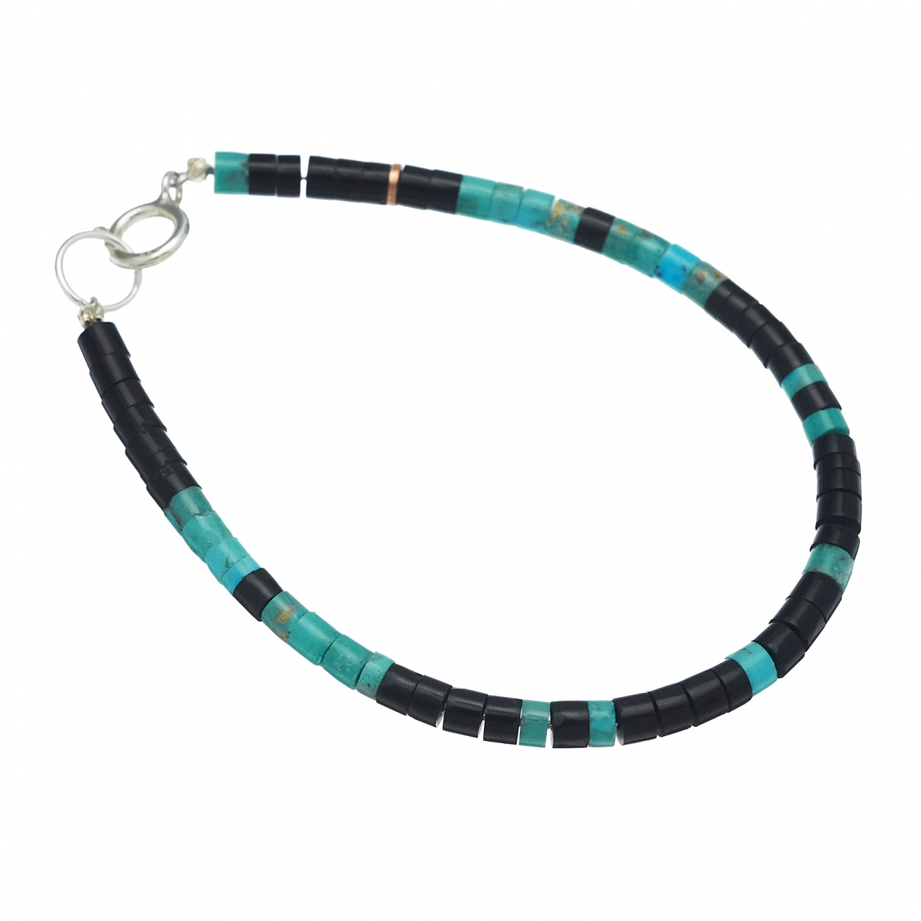 Bracelet Pueblo pour femme BRP29 en jais et turquoise - Harpo Paris