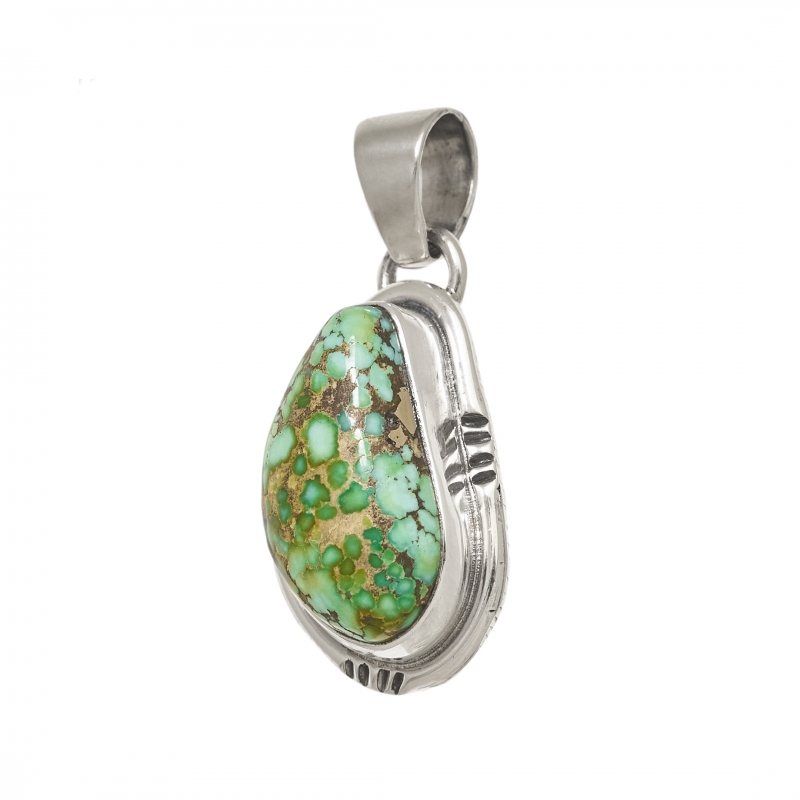 Turquoise and silver pendant PE458 - Harpo Paris