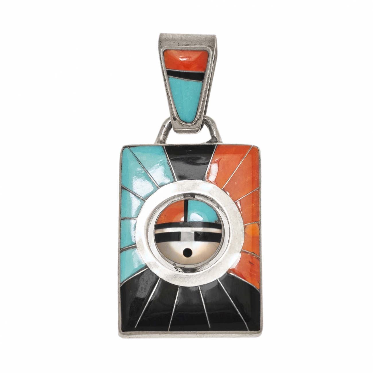 PE464 inlay and silver Zuni pendant - Harpo Paris