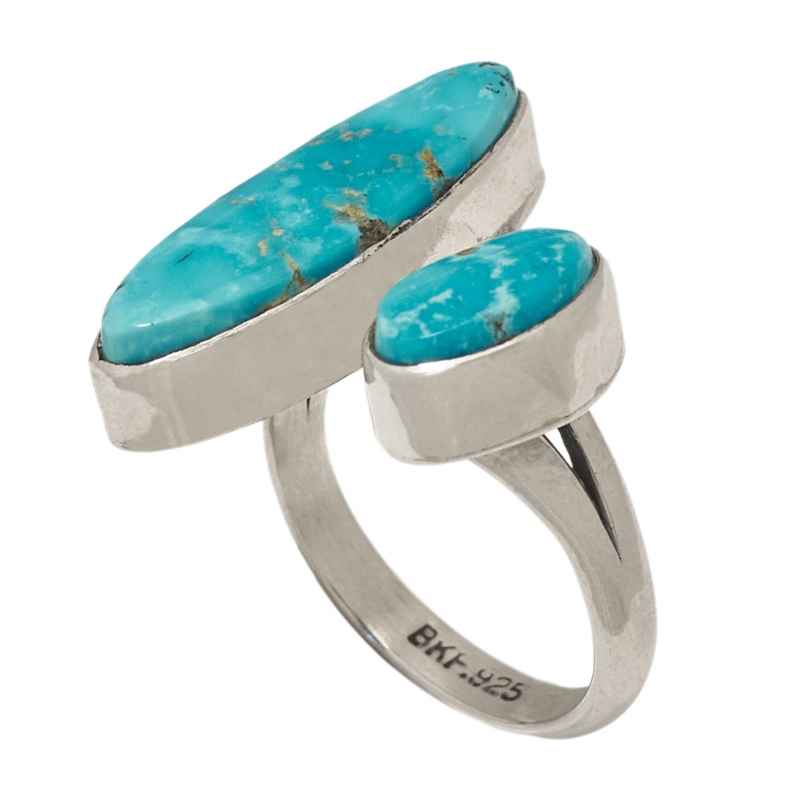 Turquoise and silver ring BA1332 - Harpo Paris