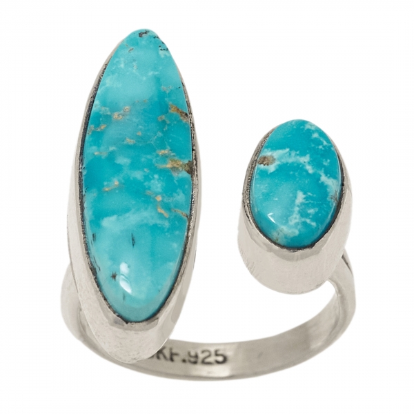 Turquoise and silver ring BA1332 - Harpo Paris