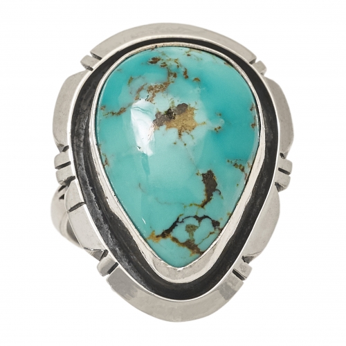 Turquoise and silver ring BA1334 - Harpo Paris