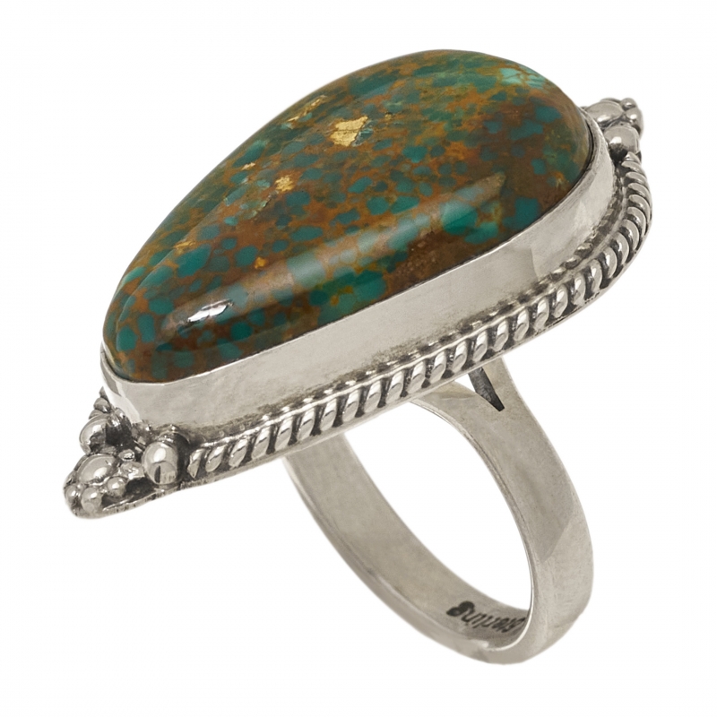 Turquoise and silver ring BA1339 - Harpo Paris