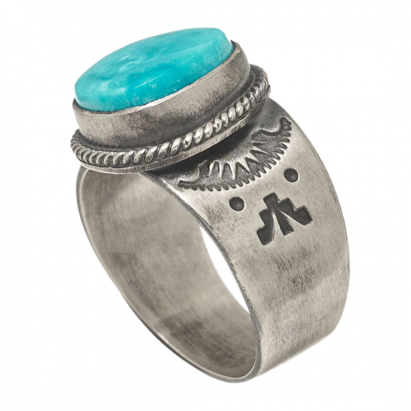 Navajo turquoise ring BA1354 for men - Harpo Paris