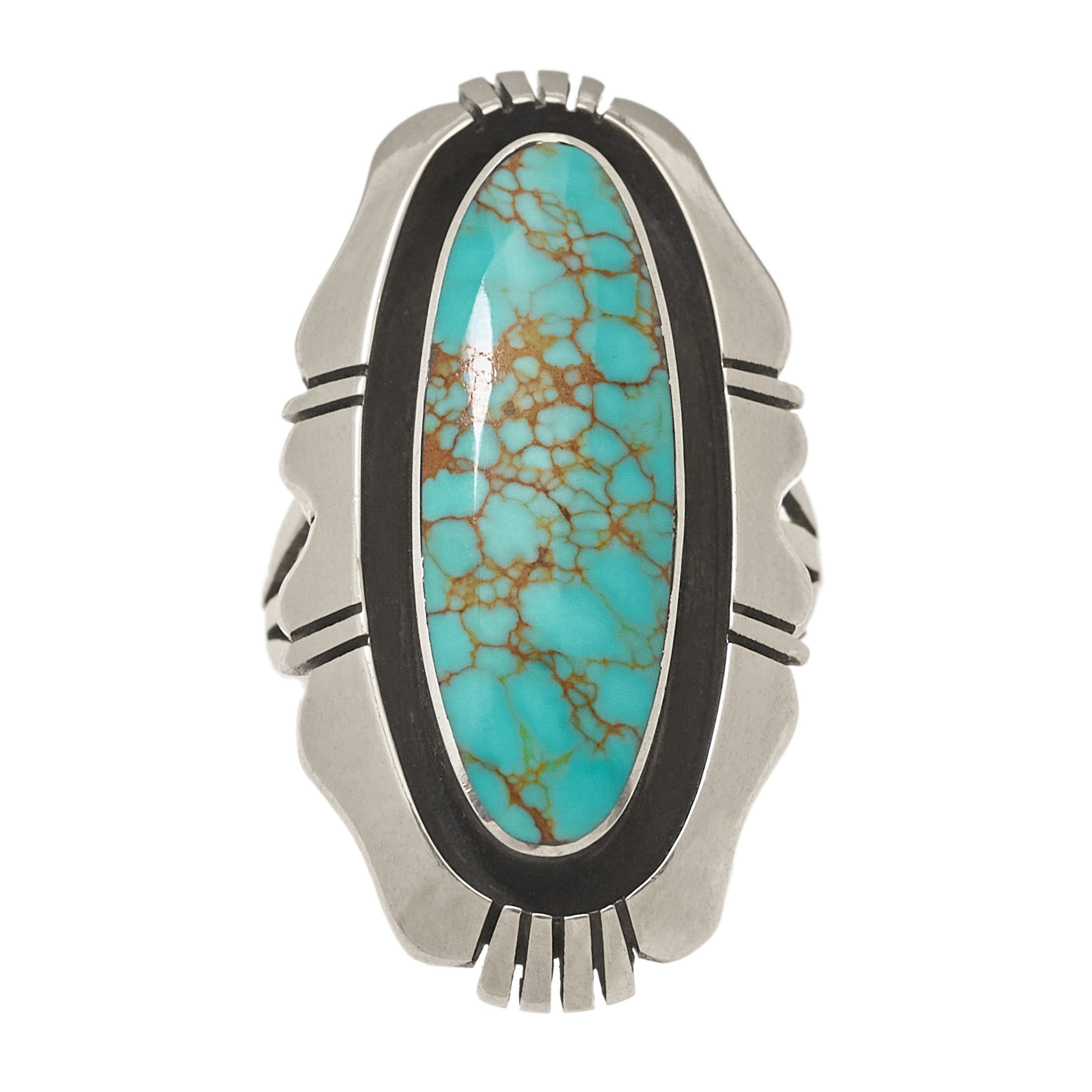 BA1360 turquoise and silver ring - Harpo Paris