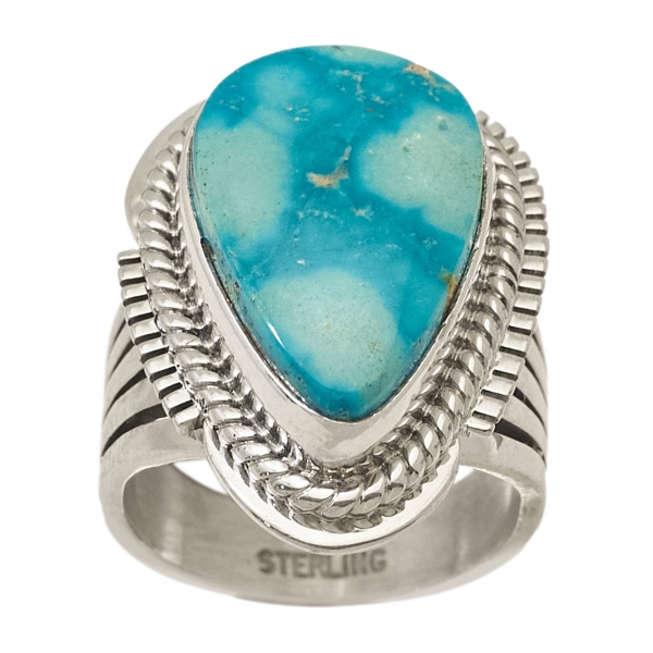 Turquoise and silver ring BA1372 - Harpo Paris