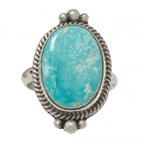 Turquoise and silver ring BA1379 - Harpo Paris