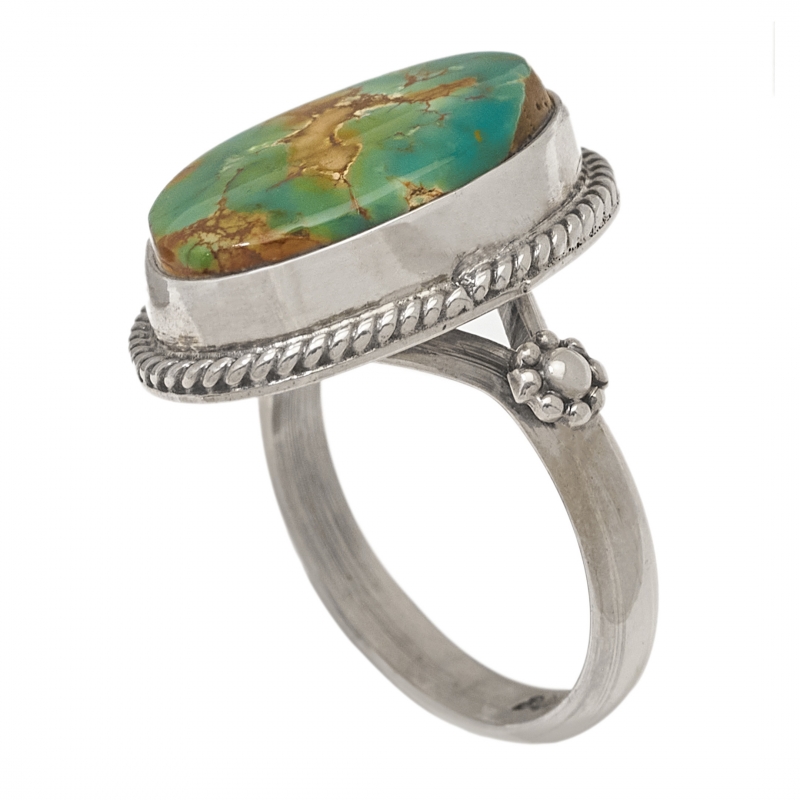 BA1385 turquoise and silver ring - Harpo Paris