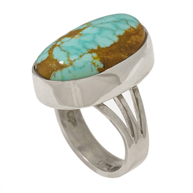 Turquoise and silver ring BA1388 - Harpo Paris