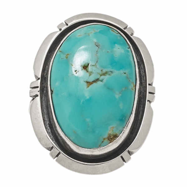 Navajo turquoise and silver ring BA1391 - Harpo Paris