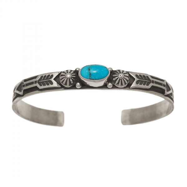 BR803 bracelet Navajo turquoise et argent - Harpo Paris