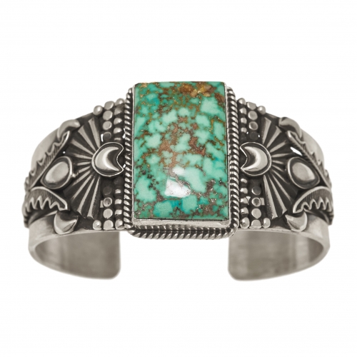 Bracelet Navajo pour femme BR809 en argent massif et turquoise - Harpo Paris