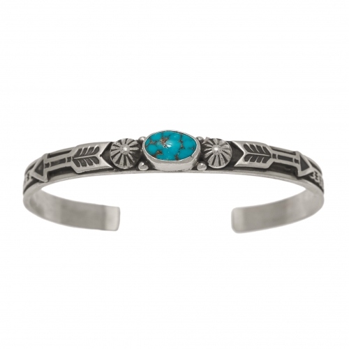 BR816 bracelet Navajo argent et turquoise - Harpo Paris