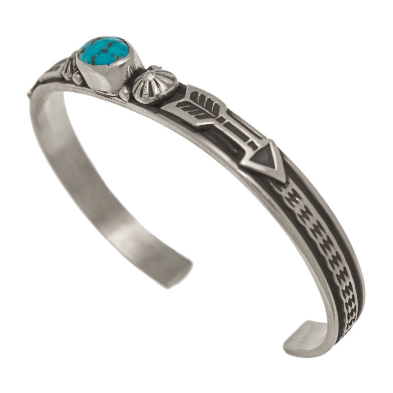 BR816 turquoise and silver bracelet - Harpo Paris