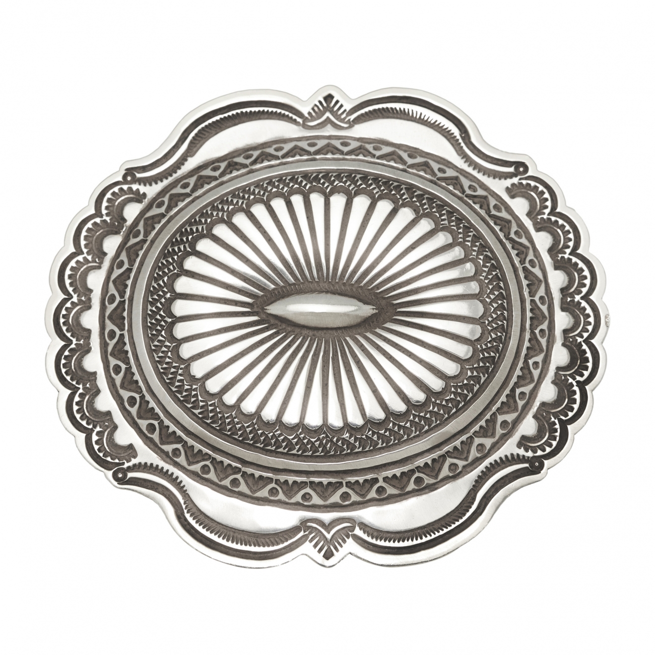 BK72 concho belt buckle in sterling silver - Harpo Paris