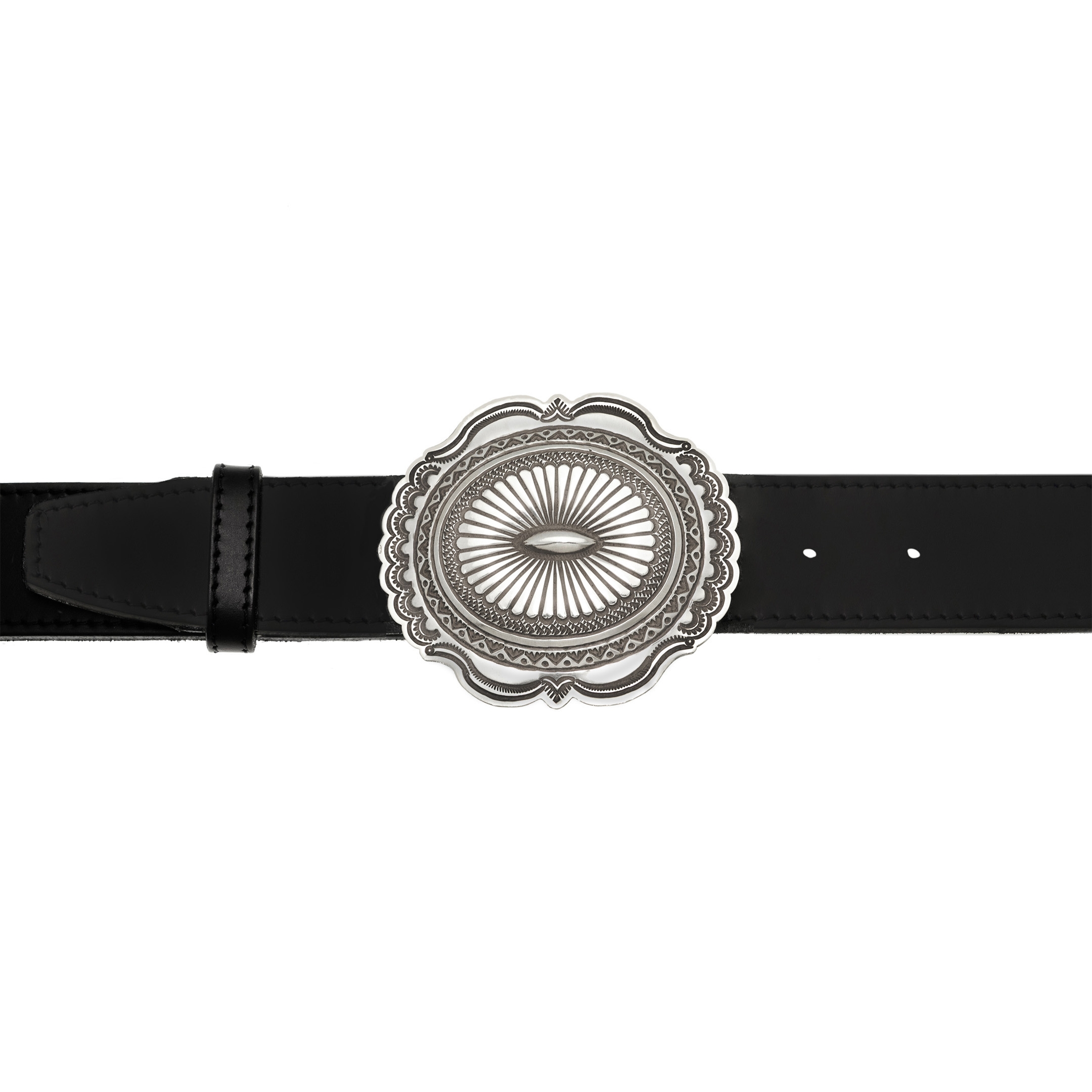 Silver concho belt buckle BK72 - Harpo Paris