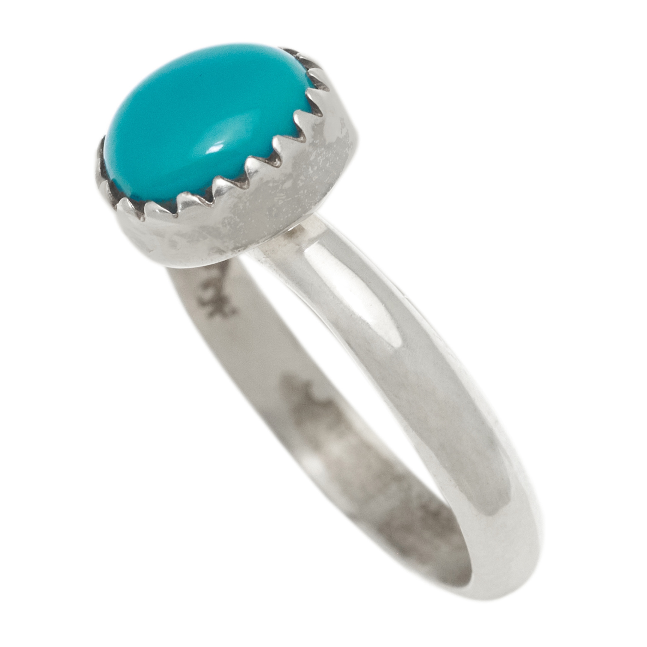 Navajo ring with Sleeping Beauty Turquoise set on silver. | Harpo Paris