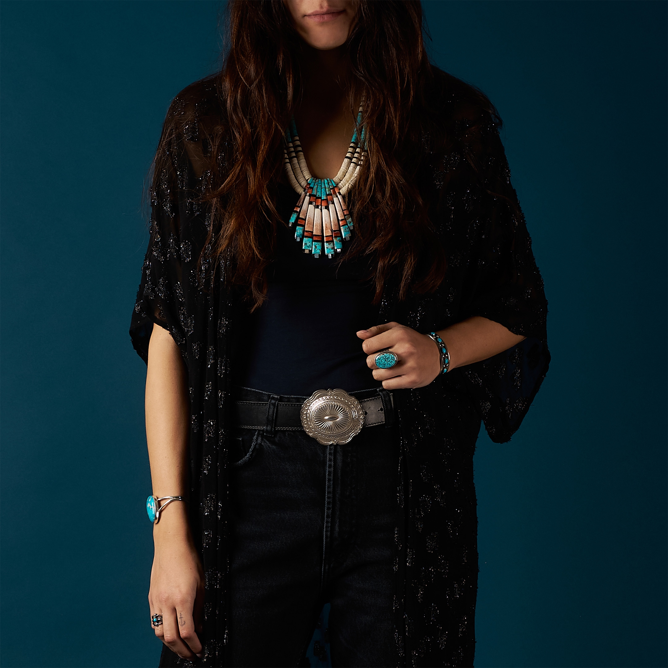 Boucle ceinture concho en argent BK72 - Harpo Paris