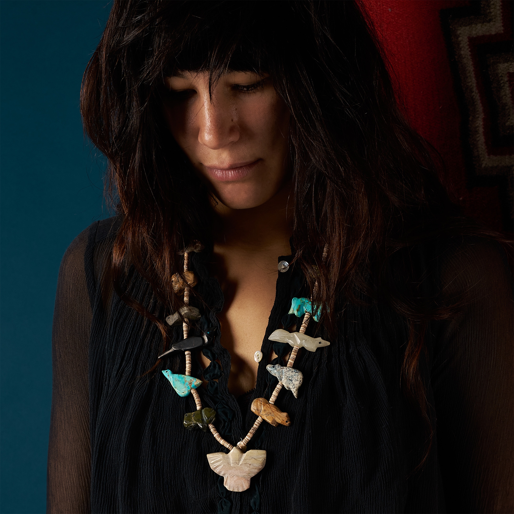Fetishes Necklace made of animals carved in different stones, COFEw02 - Harpo Paris