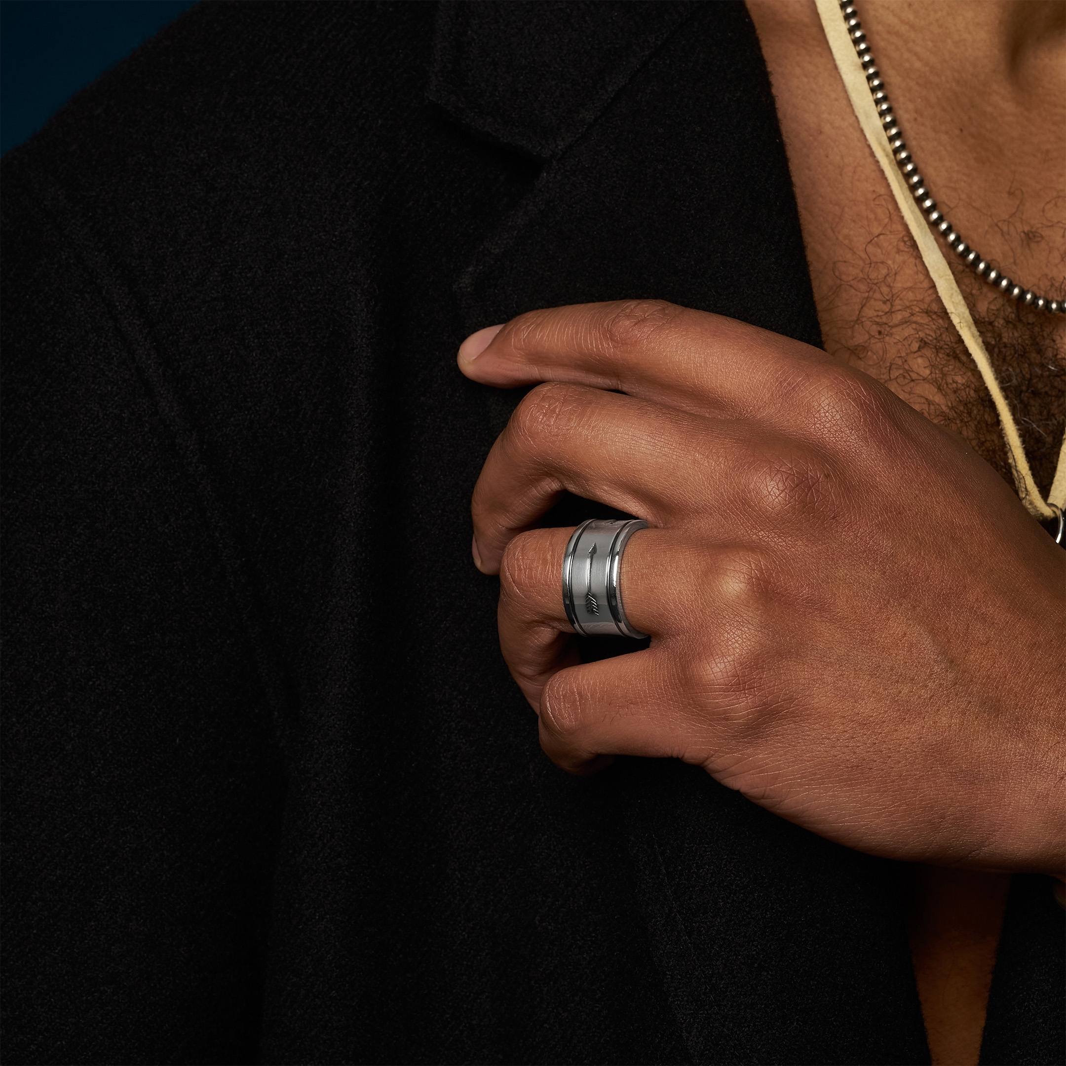 Navajo ring in silver for men BA1398 - Harpo Paris